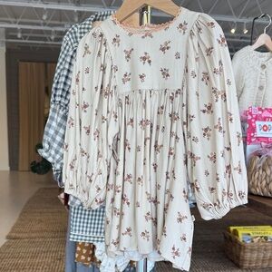 Floral Cream Kids Dress